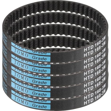 5pcs HTD-3M Rubber Timing Belt, 56 Teeth, 168mm Pitch Length x 6mm Width x 2.4mm Height, Closed Loop Pulley Belt (1/5)