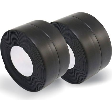 2 Rouleaux Joint Salle De Bain Noir, Ruban Joint Baignoire Autocollant, Joint Plan De Travail Cuisine, Joint Adhesif Anti-moisissure Pour Salle De Bain Toilettes Toilettes évier, 38mmx3.2m (1/5)