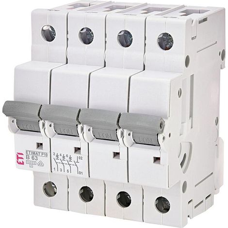 ETI Disjoncteur de protection de circuit ETIMAT P10 3-pôles + N, 10kA, B63, REG