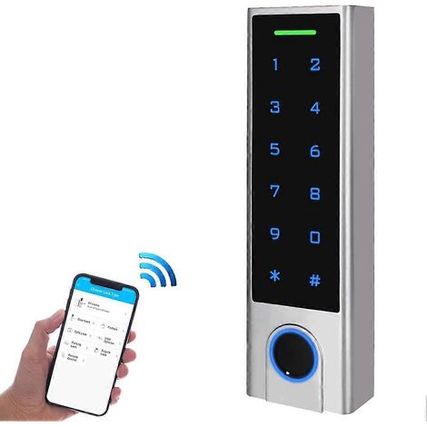 Serrure de porte à empreinte digitale, compatible avec le contrôle d'accès WiFi, clavier étanche IP67, supporte 1000 utilisateurs. (1/5)