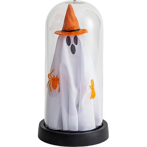 Fantôme Halloween - Fantôme Lumineux Effrayant sous Cloche (1/5)