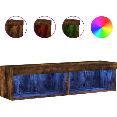 Maison Exclusive - TV-Schränke mit LED-Leuchten 2 Stk. Räuchereic