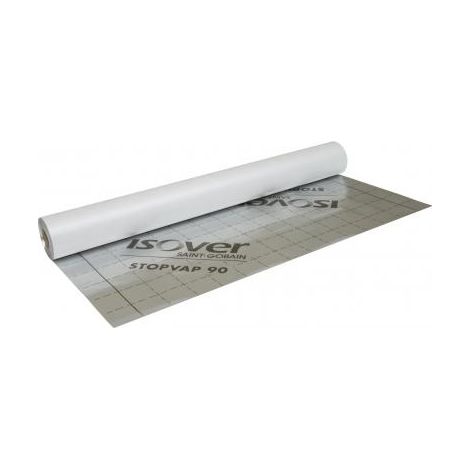 QEM – Rouleau de laine de verre Stopvap 90 1,5*40m – Surface 60m² – Isolation thermique et acoustique – Pose en plafond et mur