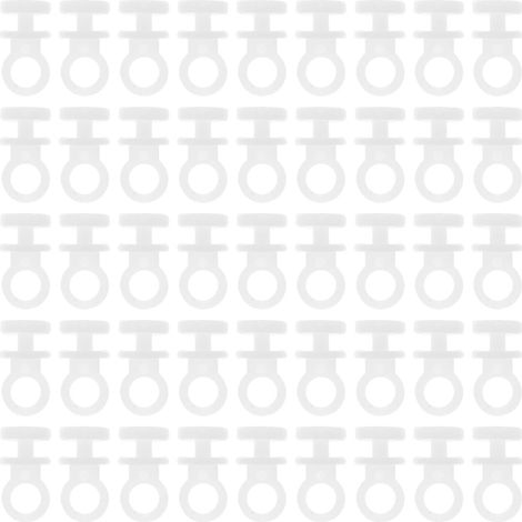 Roulettes Pour Rail De Rideau - Silencieuses - 1.6 x 0.8 x 0.8 cm - Blanc - 100 Pièces (1/5)