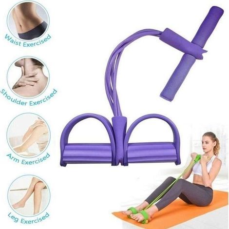 Fascia elastica multifunzionale per fitness, ideale per trazioni - Viola - Yoga - Lattice e schiuma - 50x26 cm (1/4)