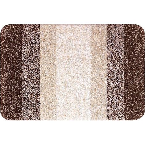 Badematte 50 x 75 cm aus ultraweicher Mikrofaser – EINNENFFER – rutschfest, maschinenwaschbar, flauschig, braun (1/5)