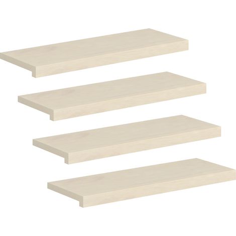 Nez de marche 4 pièces 80 x 25 x 2 cm Blanc