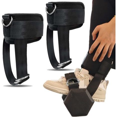 Sangle de cheville réglable pour haltères – Accessoire de musculation pour entraînement des jambes – Sangle multifonction pour salle de sport (1/5)