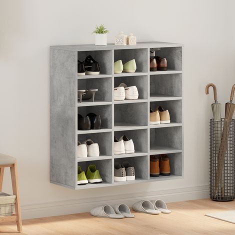 Schuhschrank Betongrau 77,5 x 30 x 83,5 cm Holzwerkstoff