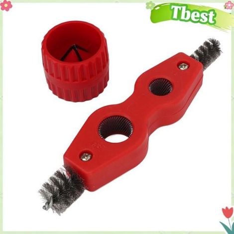 Tbest Alésoir de nettoyage de tuyaux en cuivre Kit D'alésoir de Tuyau en Cuivre, Poignée épaisse et Durable quincaillerie raccord (1/4)