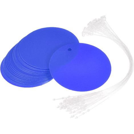 Étiquettes rondes en plastique bleu de 5 cm (1,95 pouce), résistantes à la déchirure et