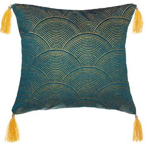 Lot de 2 coussins en polyester coloris bleu - L. 40 x l. 40 cm -PEGANE-