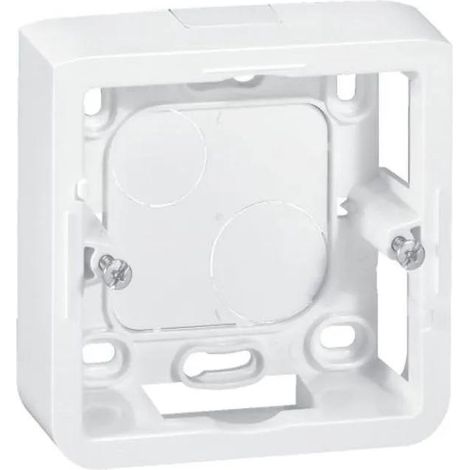Caja de superficie cuadrada “Mosaic” para dos módulos IP20/IK02 83x83x40mm fabricada en termoplástico color blanco LEGRAND 08028