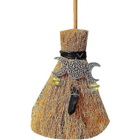 Ornement suspendu pour voiture, balai de sorcière miniature, pendentif en paille, décoration intérieure (A) (1/5)