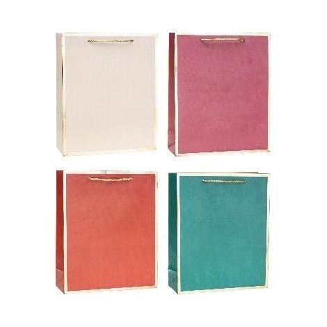Borsa decorativa 18x23x8cm con stampa a caldo e motivo a rosette miste