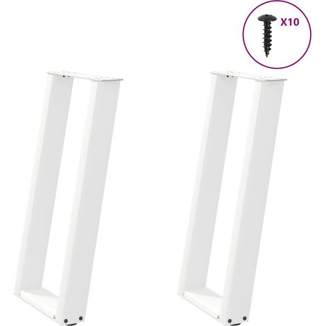 Konsolentischbeine U-Form 2 Stk. Weiß 28x(72-73) cm Stahl