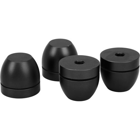 Pieds anti-vibration en alliage d'aluminium pour enceintes, supports d'isolation acoustique noirs pour ampli (1/5)