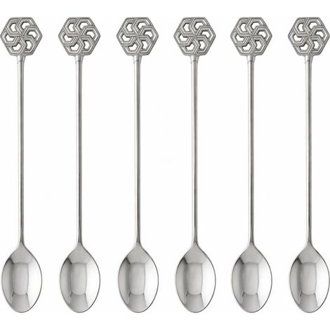 Lot de 6 Cuillères à Café en Métal Argenté - Petites Cuillères à Dessert de 11 cm - PANGIVO (1/4)