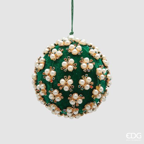 EDG Enzo De Gasperi Addobbo Palla di Natale Elizabeth D 10 Cm Green