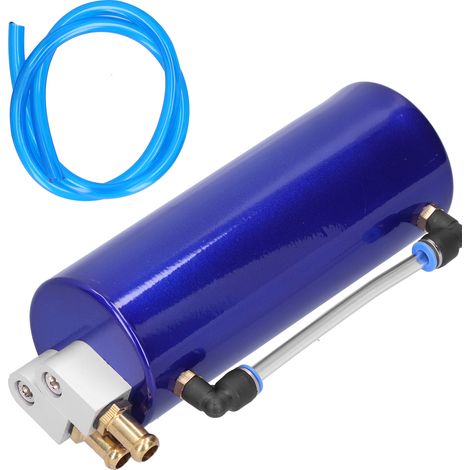 Kit de réservoir de récupération d'huile universel avec support de tuyau d'huile, colliers de serrage, vis et écrous de connexion (bleu) (1/5)