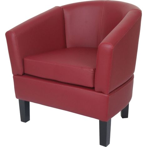 Fauteuil lounge HWC-O17, fauteuil club fauteuil cocktail, certifié MVG similicuir - bordea (1/5)