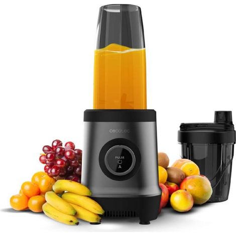 Cecotec Batidora de Vaso Individual Nutriblender Fusion Touch. 1000W, Cuchilla 6 Hojas Black Titanium, 2 Botellas 500ml y 900ml