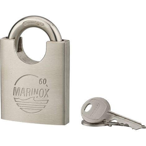 Lucchetto MARINOX 60mm, acciaio inossidabile nautico, guardia rialzata - THIRARD