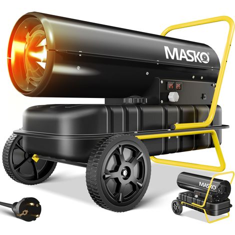 Masko – Canon de chauffage 30kW diesel – Débit d'air 750m³/h – Thermostat numérique – Réservoir 34L – Protection contre la surchauffe