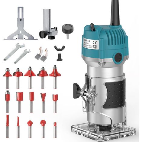 800W Electric Wood Router – Professional Router With 15 Bits, 30,000 RPM, Adjustable Base, Precision Guide