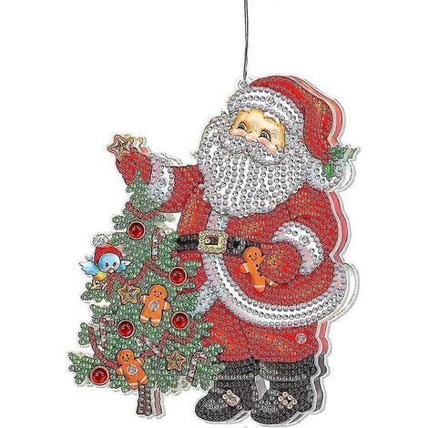 Sapin de Noël artificiel avec lumières LED, décorations de sapin de Noël, peinture diamant, guirlandes lumineuses, Père Noël, renne, sapin de Noël (1/5)