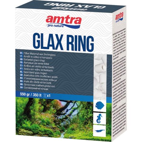 Set 6 pezzi Amtra Glax Ring 550 gr.: Amtra Glax Ring Anelli in vetro sinterizzato ultra poroso per l’insediamento dei batteri filtranti (1/2)