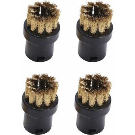 Lot de 4 brosses de nettoyage rondes de rechange pour nettoyeur vapeur Karcher SC1 SC2 SC3 SC4 SC5 SC7 (cuivre) (1/5)