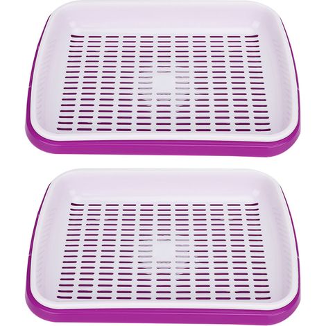 2 plateaux de germination hydroponiques multifonctionnels à double couche, pots de culture pour graines de plantes et fleurs, violet (1/4)