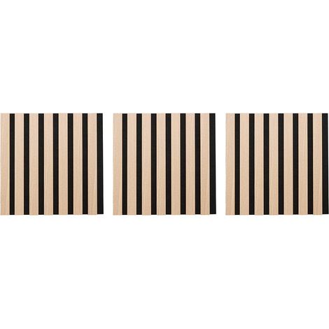 Lot de 3 Panneaux Déco "Colva" 30x30cm Naturel
