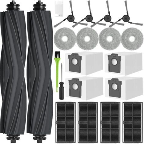 L10s Ultra Gen 3 Accessoires pour Dreame L40 Ultra / X40 Ultra Complete/Mova P50 Pro Ultra / X40 Ultra Pièces de Rechange 4 Sacs à Poussière 2 Brosse Principale 4 Chiffons 4 Filtres 4 Brosse Latérale
