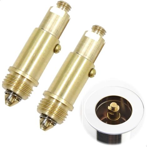 Lot de deux couvercles de bonde en laiton avec vis de fixation pour lavabo accessoire de plomberie pour évacuation (1/5)