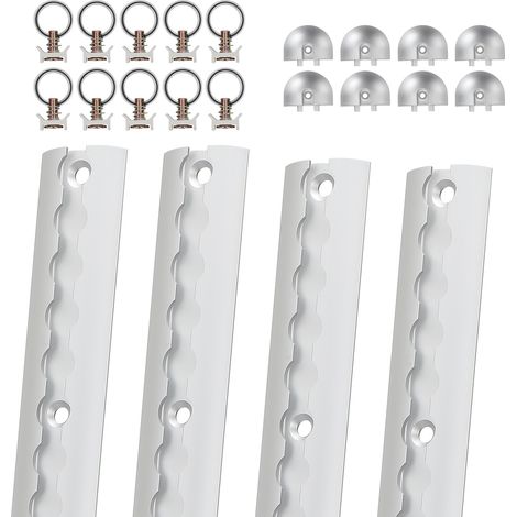 Einfeben – Rail d'arrimage 4×1m – Aluminium anodisé – Capacité de charge 1,7 tonne – Installation facile avec vis M8 – 4 rails et accessoires inclus