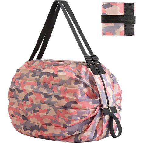 Sac réutilisable pliable et réutilisable pour faire les courses Grand sac de courses portable et imperméable pour la piscine, la plage, le marché, le sport, le camping, les vêtements, la salle de spo