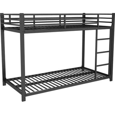 Lit superposé pour enfants 90200, lit en fer, lit superposé en fer, forme classique, noir (1/5)
