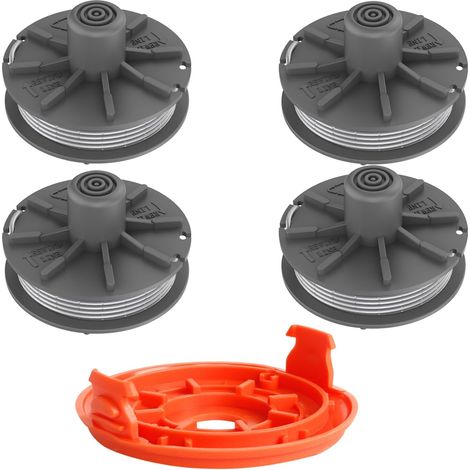 Ersatzspule für Gardena 5307-20 Freischneider, 6,1 m x 1,65 mm für Gardena EasyCut ComfortCut PowerCut SmallCut Freischneider (4 Spulen + 1 Abdeckung)