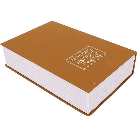 Coffre-fort pour livres, petit coffre de rangement sécurisé pour argent, pièces et cartes, avec serrure à combinaison, marron