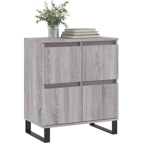 Buffet Bas de Cuisine 60x35x70 cm, Meuble de Rangement avec Portes et Étagères Réglables, en Bois d'Ingénierie, Gris, pour Salon, Entrée ou Salle à Manger (1/5)