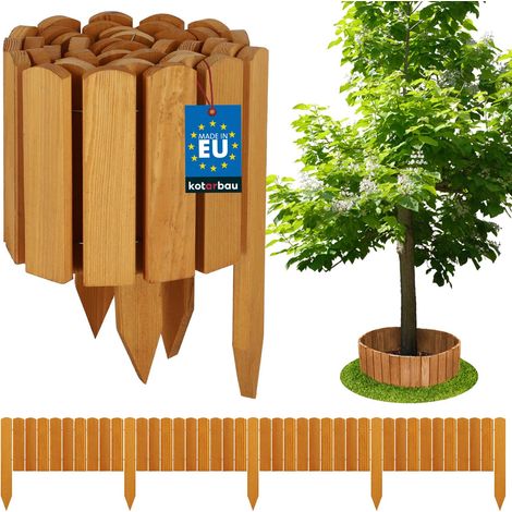 KOTARBAU® Bordure Jardin Exterieur Bois - 200 x 20 cm - Cloture Bois Jardin - Chêne - Palissade Flexible - Décoration Jardin (1/5)