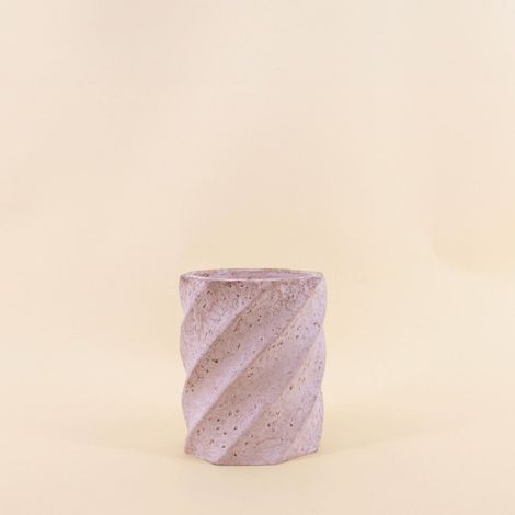 Vase twist imitation travertin, H15cm (1/5)