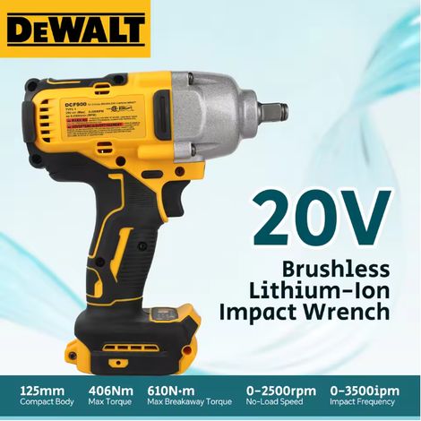 Chiave a percussione a batteria 20V MAX DEWALT DCF900 coppia di demolizione per bulloni (1/4)