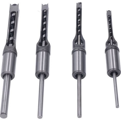 4-teiliges Set quadratischer Holzbohrer aus verschleißfestem HSS-Stahl, 1/4 Zoll, 5/16 Zoll, 3/8 Zoll, 1/2 Zoll, Senkbohrer (1/5)