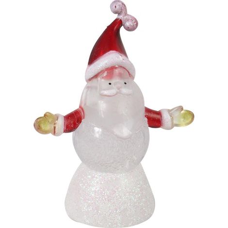 Statuetta di Babbo Natale illuminata con LED, bianca, 12,5 cm, a batteria. (1/5)