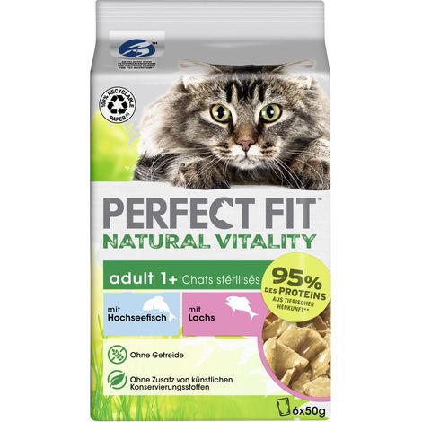 Perfect Fit Natural Vitality 1+ Hochseefisch & Lachs Katzenfutter 6 x 50g (1/3)