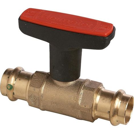 HEIMEIER Robinet sphérique de chauffage Globo H Viega Raccord à sertir 35x35, DN 32, Bronze rouge, 0602-35.000