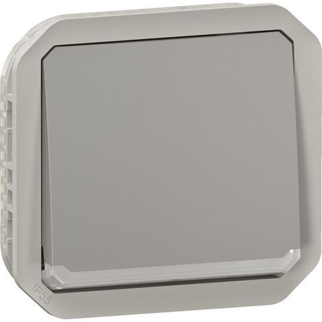 Interruttore bipolare con indicatore luminoso – Plexo 10AX 250V IP55 IK08 con cornice – Grigio - LEG069512L (1/2)